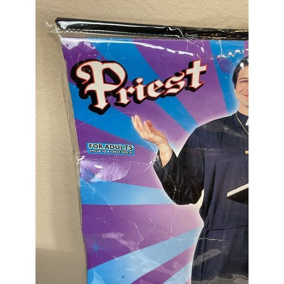 Classic Priest Robe Adult Halloween Outfit Costume Party Fits Up to Chest Sz 42" - Picture 3 of 7